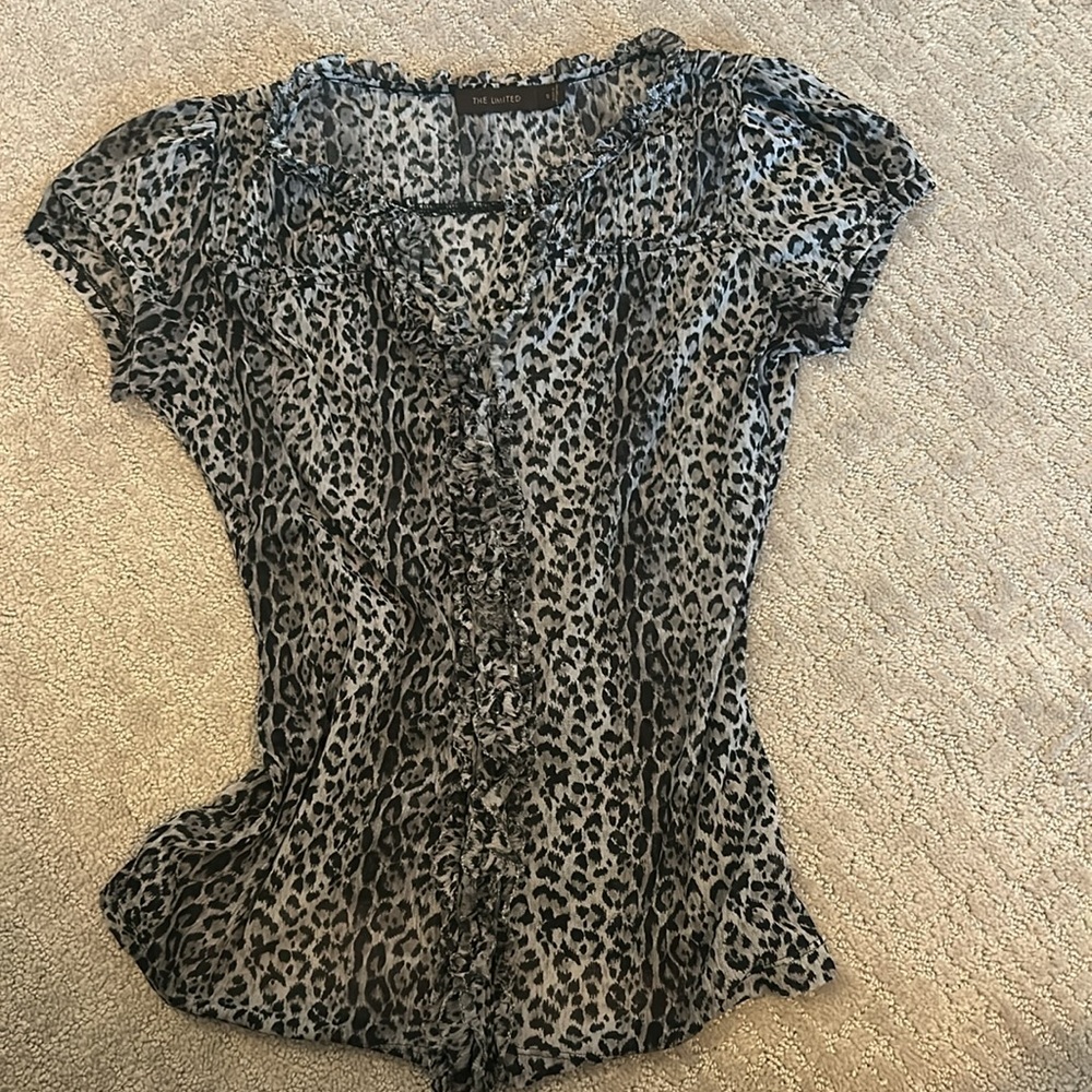 Y2K Cheetah Mesh top